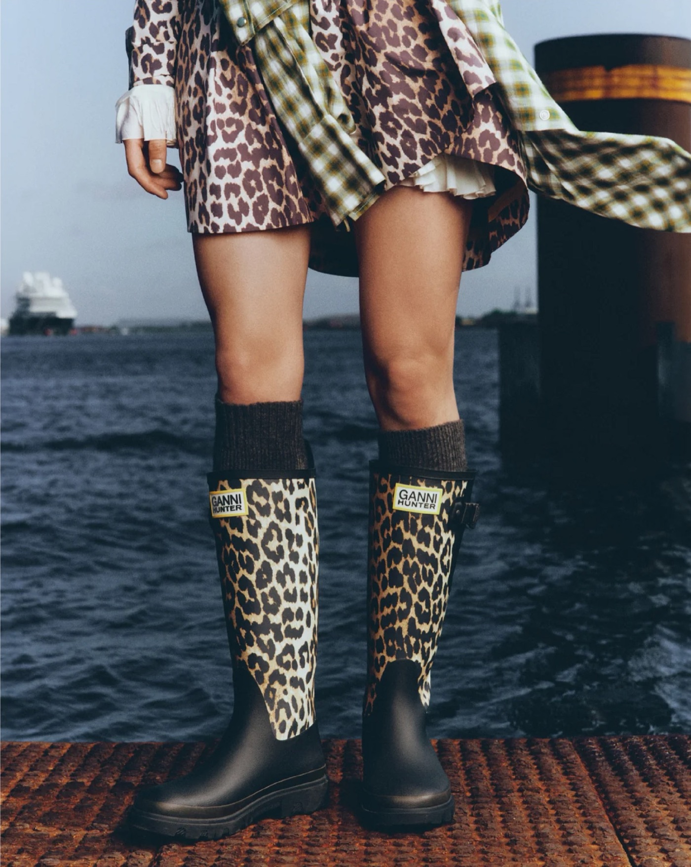 Unisex Ganni x Hunter Tall Adjustable Downpour Wellington Bot